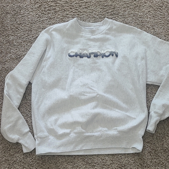 Champion Gray Crewneck Sweatshirt Cotton Blend Casual - Picture 1 of 6
